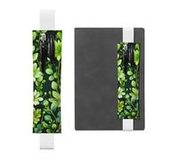 GDSHJKLW Green Floral Elastic Band Pen Holder Detachable Pu Leather Pen Sleeve Pouch Journal Pencil Holder Pencil Case Office Supplies Gift For Hardcover Journals Notebooks Planners