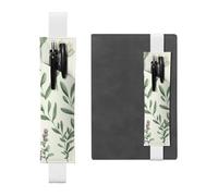 GDSHJKLW Green Flower Elastic Band Pen Holder Detachable Pu Leather Pen Sleeve Pouch Journal Pencil Holder Pencil Case Office Supplies Gift For Hardcover Journals Notebooks Planners