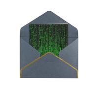 GDSHJKLW Green Number Binary Greeting Card with Black Envelopes, 4x6 Thinking of You Cards Happy Birthday Wedding Invitation Blank Note Card for All Occasions