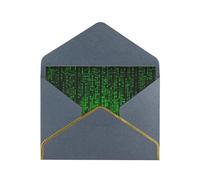 GDSHJKLW Green Number Binary Greeting Card with Black Envelopes, 4x6 Thinking of You Cards Happy Birthday Wedding Invitation Blank Note Card for All Occasions