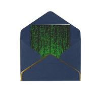 GDSHJKLW Green Number Binary Greeting Card with Blue Envelopes, 4x6 Thinking of You Cards Happy Birthday Wedding Invitation Blank Note Card for All Occasions