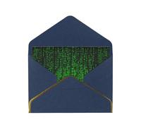 GDSHJKLW Green Number Binary Greeting Card with Blue Envelopes, 4x6 Thinking of You Cards Happy Birthday Wedding Invitation Blank Note Card for All Occasions