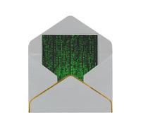 GDSHJKLW Green Number Binary Greeting Card with Light Grey Envelopes, 4x6 Thinking of You Cards Happy Birthday Wedding Invitation Blank Note Card for All Occasions