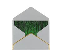 GDSHJKLW Green Number Binary Greeting Card with Light Grey Envelopes, 4x6 Thinking of You Cards Happy Birthday Wedding Invitation Blank Note Card for All Occasions