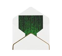 GDSHJKLW Green Number Binary Greeting Card with White Envelopes, 4x6 Thinking of You Cards Happy Birthday Wedding Invitation Blank Note Card for All Occasions