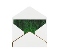 GDSHJKLW Green Number Binary Greeting Card with White Envelopes, 4x6 Thinking of You Cards Happy Birthday Wedding Invitation Blank Note Card for All Occasions
