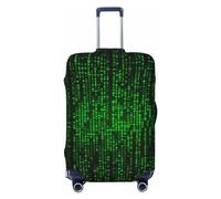 GDSHJKLW Green Number Binary Travel Luggage Cover Suitcase Protector Washable Elastic Suitcase Cover Anti-Scratch Luggage Protector Large Travel Suitcase Baggage Cover Fits 18-32 Inch Suitcase, Black