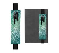 GDSHJKLW Green Sea Blue Seaweed Elastic Band Pen Holder Detachable Pu Leather Pen Sleeve Pouch Journal Pencil Holder Pencil Case Office Supplies Gift For Hardcover Journals Notebooks Planners