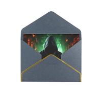 GDSHJKLW Hacker Attack Greeting Card with Black Envelopes, 4x6 Thinking of You Cards Happy Birthday Wedding Invitation Blank Note Card for All Occasions