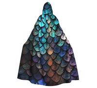 GDSHJKLW Halloween Hooded Cape For Adult 3d Magical Dragon Scales Pattern Full Length Cape Cloak Halloween Christmas Cosplay Costume For Men And Women