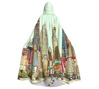 GDSHJKLW Halloween Hooded Cape For Adult Austin Texas Full Length Cape Cloak Halloween Christmas Cosplay Costume For Men And Women