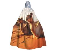 GDSHJKLW Halloween Hooded Cape For Adult Camels Rest Desert Full Length Cape Cloak Halloween Christmas Cosplay Costume For Men And Women