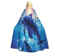 GDSHJKLW Halloween Hooded Cape For Adult Cute Dolphins Full Length Cape Cloak Halloween Christmas Cosplay Costume For Men And Women