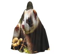 GDSHJKLW Halloween Hooded Cape For Adult Foraging Ferret Full Length Cape Cloak Halloween Christmas Cosplay Costume For Men And Women