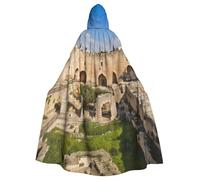 GDSHJKLW Halloween Hooded Cape For Adult Israel At The Tower Of David Full Length Cape Cloak Halloween Christmas Cosplay Costume For Men And Women