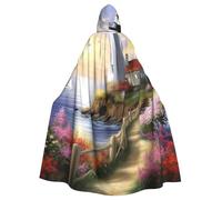 GDSHJKLW Halloween Hooded Cape For Adult Lighthouse Diamond Painting Full Length Cape Cloak Halloween Christmas Cosplay Costume For Men And Women