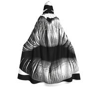 GDSHJKLW Halloween Hooded Cape For Adult Lips Printed In Black And White Stripes Full Length Cape Cloak Halloween Christmas Cosplay Costume For Men And Women