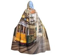 GDSHJKLW Halloween Hooded Cape For Adult Lisbon Tram Full Length Cape Cloak Halloween Christmas Cosplay Costume For Men And Women