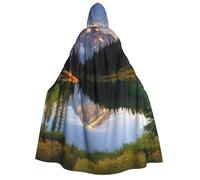 GDSHJKLW Halloween Hooded Cape For Adult Mountain And Lake Pictures Full Length Cape Cloak Halloween Christmas Cosplay Costume For Men And Women