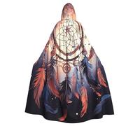GDSHJKLW Halloween Hooded Cape For Adult Native American Dream Catcher Full Length Cape Cloak Halloween Christmas Cosplay Costume For Men And Women
