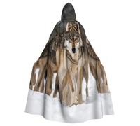 GDSHJKLW Halloween Hooded Cape For Adult Pack Of Wolves Full Length Cape Cloak Halloween Christmas Cosplay Costume For Men And Women
