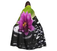 GDSHJKLW Halloween Hooded Cape For Adult Purple Flower With Black Stone Full Length Cape Cloak Halloween Christmas Cosplay Costume For Men And Women