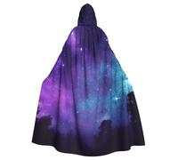 GDSHJKLW Halloween Hooded Cape For Adult Purple Starry Sky Full Length Cape Cloak Halloween Christmas Cosplay Costume For Men And Women