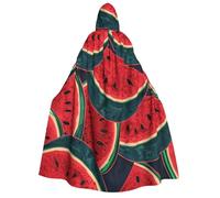 GDSHJKLW Halloween Hooded Cape For Adult Red Watermelon Full Length Cape Cloak Halloween Christmas Cosplay Costume For Men And Women