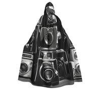GDSHJKLW Halloween Hooded Cape For Adult Retro Cool Camera Collection Full Length Cape Cloak Halloween Christmas Cosplay Costume For Men And Women