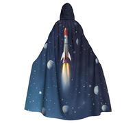 GDSHJKLW Halloween Hooded Cape For Adult Rocket In Space Full Length Cape Cloak Halloween Christmas Cosplay Costume For Men And Women
