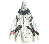 GDSHJKLW Halloween Hooded Cape For Adult Skiing With Gear Set Full Length Cape Cloak Halloween Christmas Cosplay Costume For Men And Women