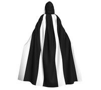 GDSHJKLW Halloween Hooded Cape For Adult Stripes Black White Full Length Cape Cloak Halloween Christmas Cosplay Costume For Men And Women