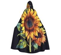 GDSHJKLW Halloween Hooded Cape For Adult Summer Sunflower Full Length Cape Cloak Halloween Christmas Cosplay Costume For Men And Women