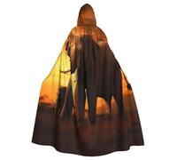 GDSHJKLW Halloween Hooded Cape For Adult Sunset Parent-Child Elephant Full Length Cape Cloak Halloween Christmas Cosplay Costume For Men And Women