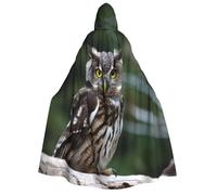 GDSHJKLW Halloween Hooded Cape For Adult Wild Owl Birds Full Length Cape Cloak Halloween Christmas Cosplay Costume For Men And Women