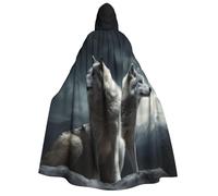 GDSHJKLW Halloween Hooded Cape For Adult Wolf At Night Full Length Cape Cloak Halloween Christmas Cosplay Costume For Men And Women