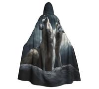 GDSHJKLW Halloween Hooded Cape For Adult Wolf At Night Full Length Cape Cloak Halloween Christmas Cosplay Costume For Men And Women