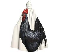 GDSHJKLW - Halloween Hooded Cloak for Adults, Black Rooster Cape Full Length Halloween Christmas Cosplay Costume for Men Women