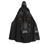 GDSHJKLW - Halloween Hooded Cloak for Adults, Red Eyes Wolf Full Body Cloak Black Cosplay Costume for Men Women