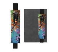 GDSHJKLW Hand Painted Dragonfly Elastic Band Pen Holder Detachable Pu Leather Pen Sleeve Pouch Journal Pencil Holder Pencil Case Office Supplies Gift For Hardcover Journals Notebooks Planners
