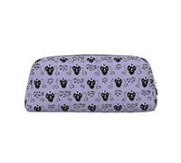 GDSHJKLW Haunted Mansion Leather Pencil Case Large Capacity Pen Pouch,Zipper Makeup Bag For Women Men Travel Toiletry Bags Waterproof Cosmetic Bag Wide-Open Coin Pouch Purse, Silver, One Size