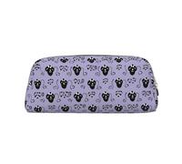 GDSHJKLW Haunted Mansion Leather Pencil Case Large Capacity Pen Pouch,Zipper Makeup Bag For Women Men Travel Toiletry Bags Waterproof Cosmetic Bag Wide-Open Coin Pouch Purse, Gold, One Size