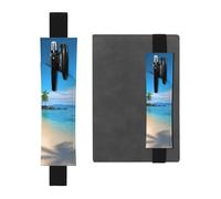 GDSHJKLW Hawaiian Beach With Palm Trees Elastic Band Pen Holder Detachable Pu Leather Pen Sleeve Pouch Journal Pencil Holder Pencil Case Office Supplies Gift For Hardcover Journals Notebooks Planners