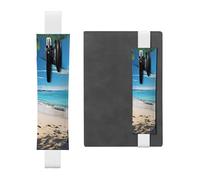 GDSHJKLW Hawaiian Beach With Palm Trees Elastic Band Pen Holder Detachable Pu Leather Pen Sleeve Pouch Journal Pencil Holder Pencil Case Office Supplies Gift For Hardcover Journals Notebooks Planners