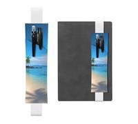 GDSHJKLW Hawaiian Beach With Palm Trees Elastic Band Pen Holder Detachable Pu Leather Pen Sleeve Pouch Journal Pencil Holder Pencil Case Office Supplies Gift For Hardcover Journals Notebooks Planners
