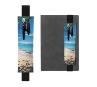 GDSHJKLW Hawaiian Beach With Palm Trees Elastic Band Pen Holder Detachable Pu Leather Pen Sleeve Pouch Journal Pencil Holder Pencil Case Office Supplies Gift For Hardcover Journals Notebooks Planners