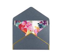 GDSHJKLW Hawaiian flower print Greeting Card with Black Envelopes, 4x6 Thinking of You Cards Happy Birthday Wedding Invitation Blank Note Card for All Occasions