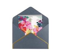 GDSHJKLW Hawaiian flower print Greeting Card with Black Envelopes, 4x6 Thinking of You Cards Happy Birthday Wedding Invitation Blank Note Card for All Occasions