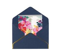 GDSHJKLW Hawaiian flower print Greeting Card with Blue Envelopes, 4x6 Thinking of You Cards Happy Birthday Wedding Invitation Blank Note Card for All Occasions