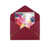 GDSHJKLW Hawaiian flower print Greeting Card with Dark Red Envelopes, 4x6 Thinking of You Cards Happy Birthday Wedding Invitation Blank Note Card for All Occasions